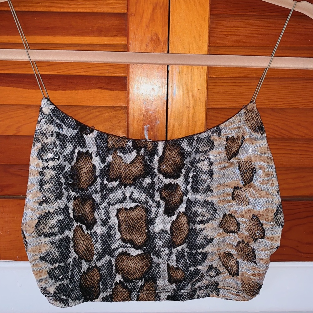 Snake Skin | Sequin | Crop Top | Size: M